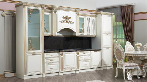 Кухонный гарнитур Венеция, 4,3 м, крем