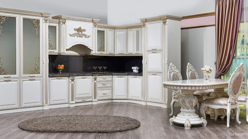 Кухонный гарнитур Венеция, 4×3,1 м, крем